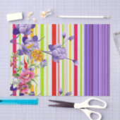 Weefpapier Floral Paarse streep Tissuepapier (Craft)