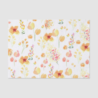 Weefpapier - Heldere waterverf bloemen Tissuepapier