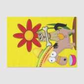 Weefpapier Mexicaanse Donkey Dog Sombrero Yellow Tissuepapier (Voorkant)