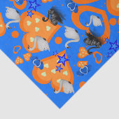 Weefpapier Oranje Zwand Blauw Tissuepapier (Detail)