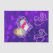 Weefpapier Paarse roze harten Tissuepapier (Voorkant)