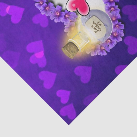 Weefpapier Paarse roze harten Tissuepapier (Detail)