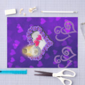 Weefpapier Paarse roze harten Tissuepapier (Craft)