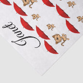 Weefpapier rode krubrella katten tissuepapier (Detail)