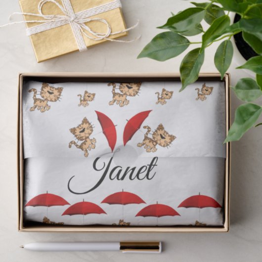 Weefpapier rode krubrella katten tissuepapier (Geschenk)