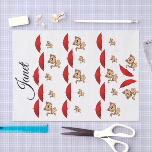 Weefpapier rode krubrella katten tissuepapier (Craft)