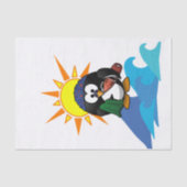 Weefpapier Surfer Penguin Tissuepapier (Voorkant)