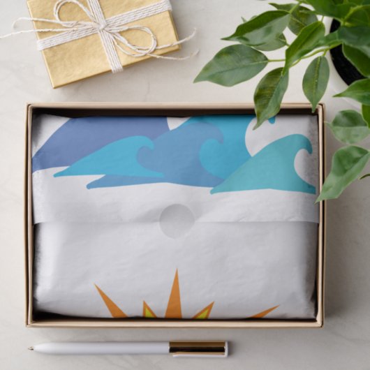 Weefpapier Surfer Penguin Tissuepapier (Geschenk)