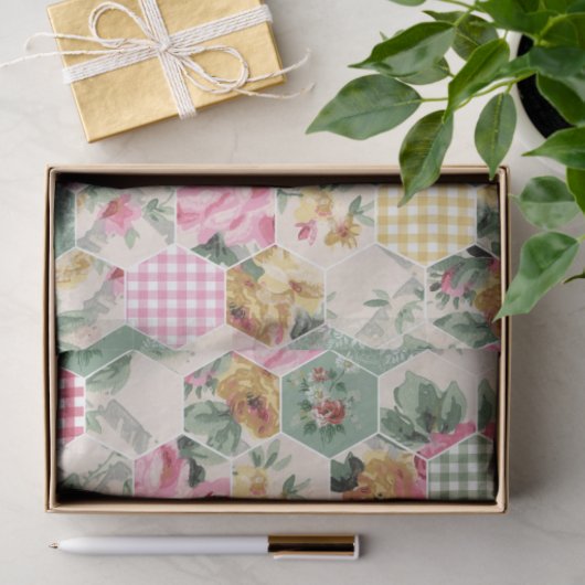 Weefpapier voor behang met hexagon tissuepapier (Geschenk)