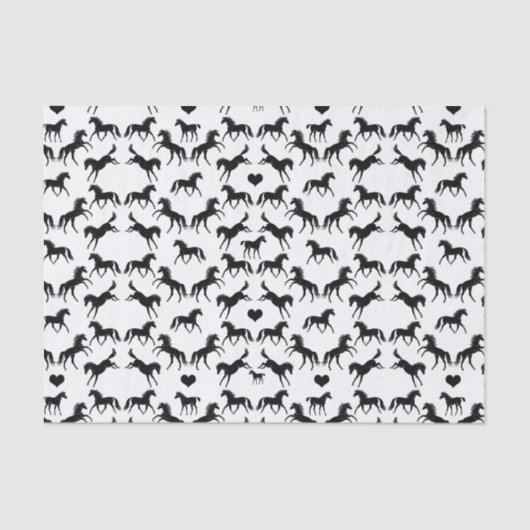 Weefpapier voor kleine zwarte paarden tissuepapier (Voorkant)