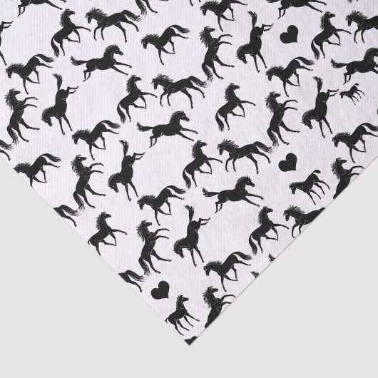 Weefpapier voor kleine zwarte paarden tissuepapier (Detail)