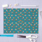 Weefpapier voor Red Fox Family Blauwgroen Tissuepapier (Craft)