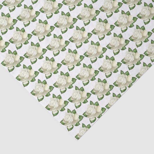 Weefpapier-witte rozen tissuepapier (Detail)