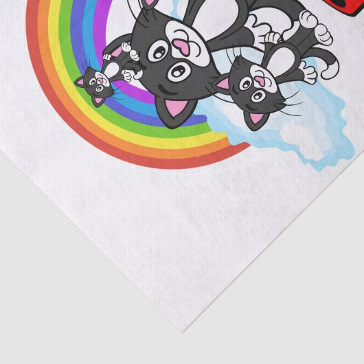 Weefpapier zwarte katten regenboog tissuepapier (Detail)
