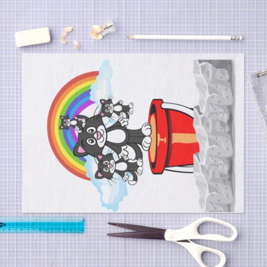 Weefpapier zwarte katten regenboog tissuepapier (Craft)