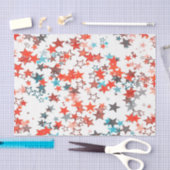 Weefpapieren kerststerren rood wit blauw tissuepapier (Craft)