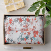 Weefpapieren kerststerren rood wit blauw tissuepapier (Geschenk)