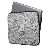 Weefpatroon ontwerp kunst laptop sleeve (Voorkant Links)