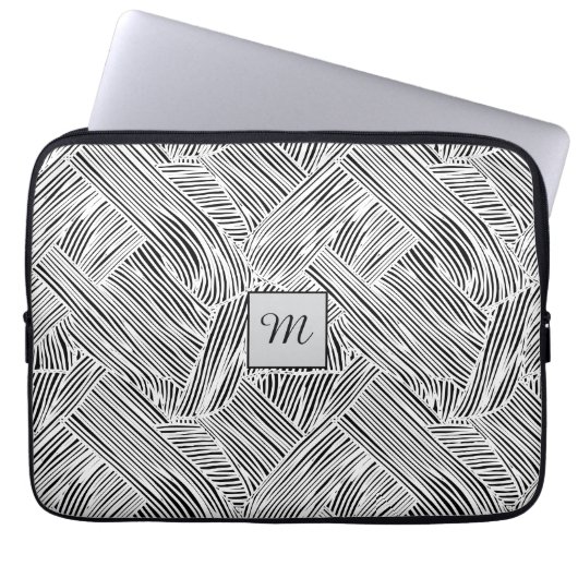 Weefpatroon ontwerp kunst laptop sleeve (Voorkant)