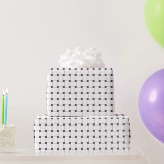 Weefpatroon op bruin,  cadeaupapier (Feestgeschenken)