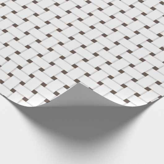 Weefpatroon op bruin,  cadeaupapier (Hoek)