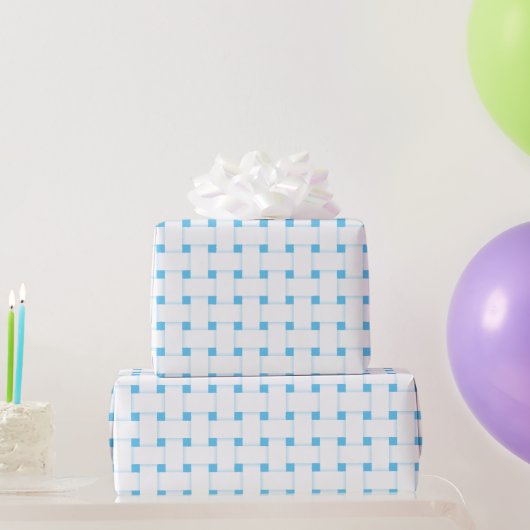 Weefpatroon op hemelsblauw, cadeaupapier (Feestgeschenken)
