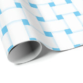 Weefpatroon op hemelsblauw, cadeaupapier (Rol Hoek)