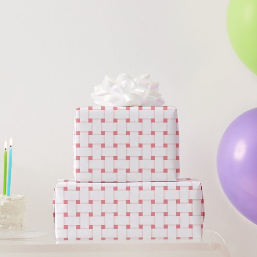 Weefpatroon op Roos Roze, Cadeaupapier (Feestgeschenken)
