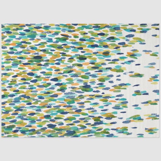 Weefsel Blauw Groen Geel Kunstenaar Schilderen Zac Tissuepapier (Voorkant)