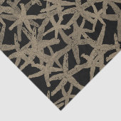 Weefsel cadeau papier zeester taupe zwart (Detail)