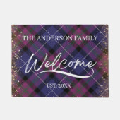 weefsel diagonale textuur en gouden folie Welkom Deurmat (Voorkant)