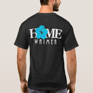 WEEFSEL Hawaii Blue Hibiscus (achterafdruk) tekst T-shirt