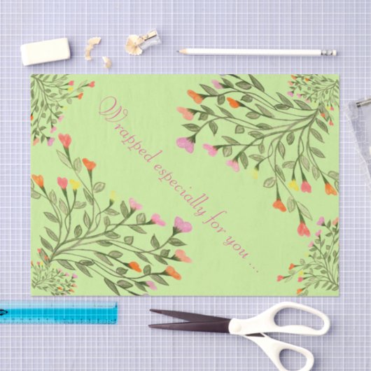 weefsel met bloemetjesstructuur tissuepapier (Craft)