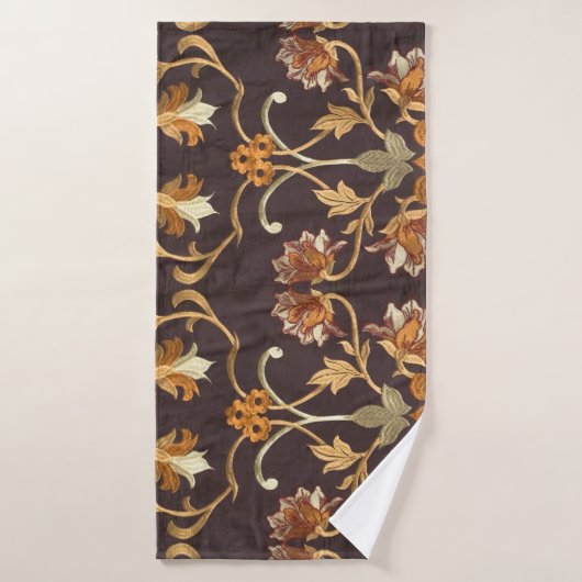  weefsel met geborduurde bloemen, achterzijde badhanddoek (Badhanddoek)