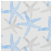 weefsel Nautisch zeesterstrand blauw Stof (Close Up)