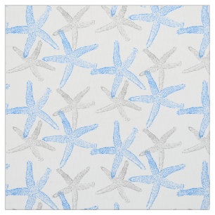 weefsel Nautisch zeesterstrand blauw Stof