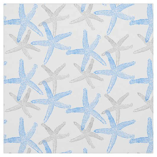 weefsel Nautisch zeesterstrand blauw Stof (Swatch)