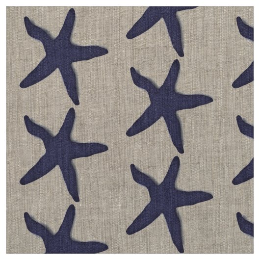 weefsel Nautisch zeesterstrand blauw Stof (Swatch)
