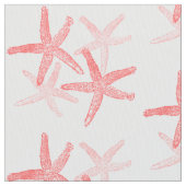 weefsel Nautisch zeesterstrand rood roze Stof (Close Up)