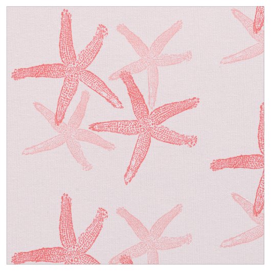 weefsel Nautisch zeesterstrand rood roze Stof (Close Up)