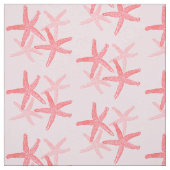 weefsel Nautisch zeesterstrand rood roze Stof (Swatch)