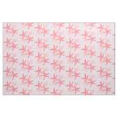 weefsel Nautisch zeesterstrand rood roze Stof (Fat Quarter)