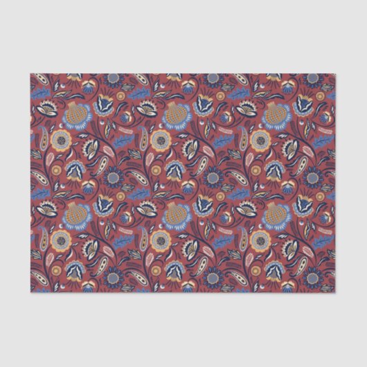 Weefsel of Decoupage papier - Boho Bold Bloemen Ro (Voorkant)