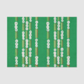 WEEFSEL PAPIER JAPANESE WOODBLOCK PATROON IN GROEN (Voorkant)