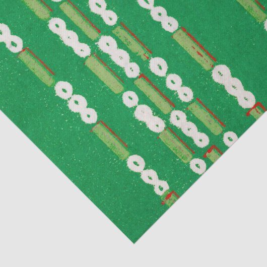 WEEFSEL PAPIER JAPANESE WOODBLOCK PATROON IN GROEN (Detail)