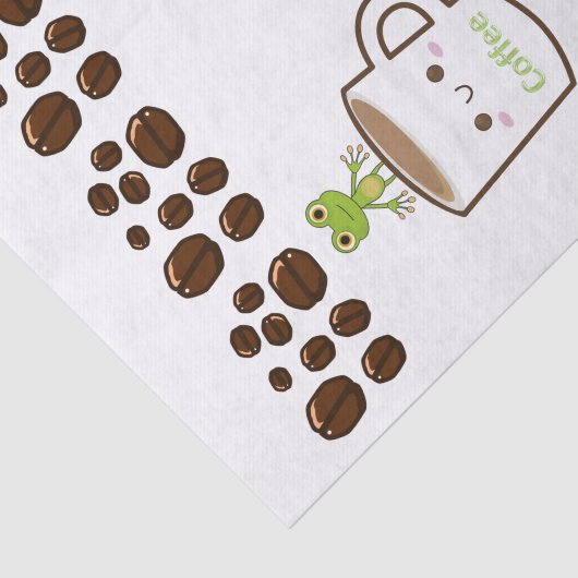 Weefsel papier koffiebonen verslaafde kikker (Detail)