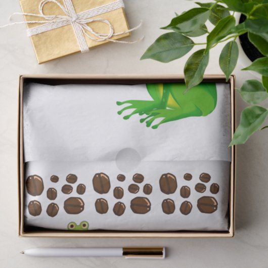 Weefsel papier koffiebonen verslaafde kikker (Geschenk)