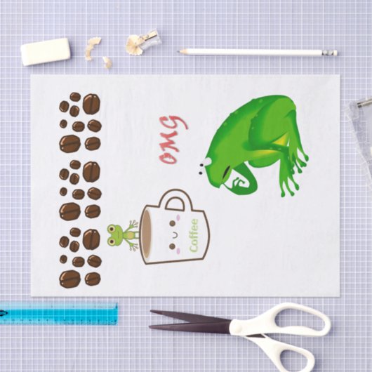 Weefsel papier koffiebonen verslaafde kikker (Craft)