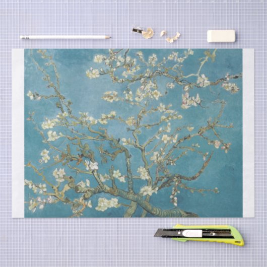 WEEFSEL PAPIER : VINCENT Van Gogh : ALMOND BLOSSOM (Craft)