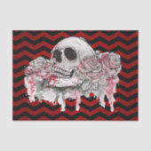 Weefsel Papier Wrapping schedel Roos Gothic Chevro (Voorkant)